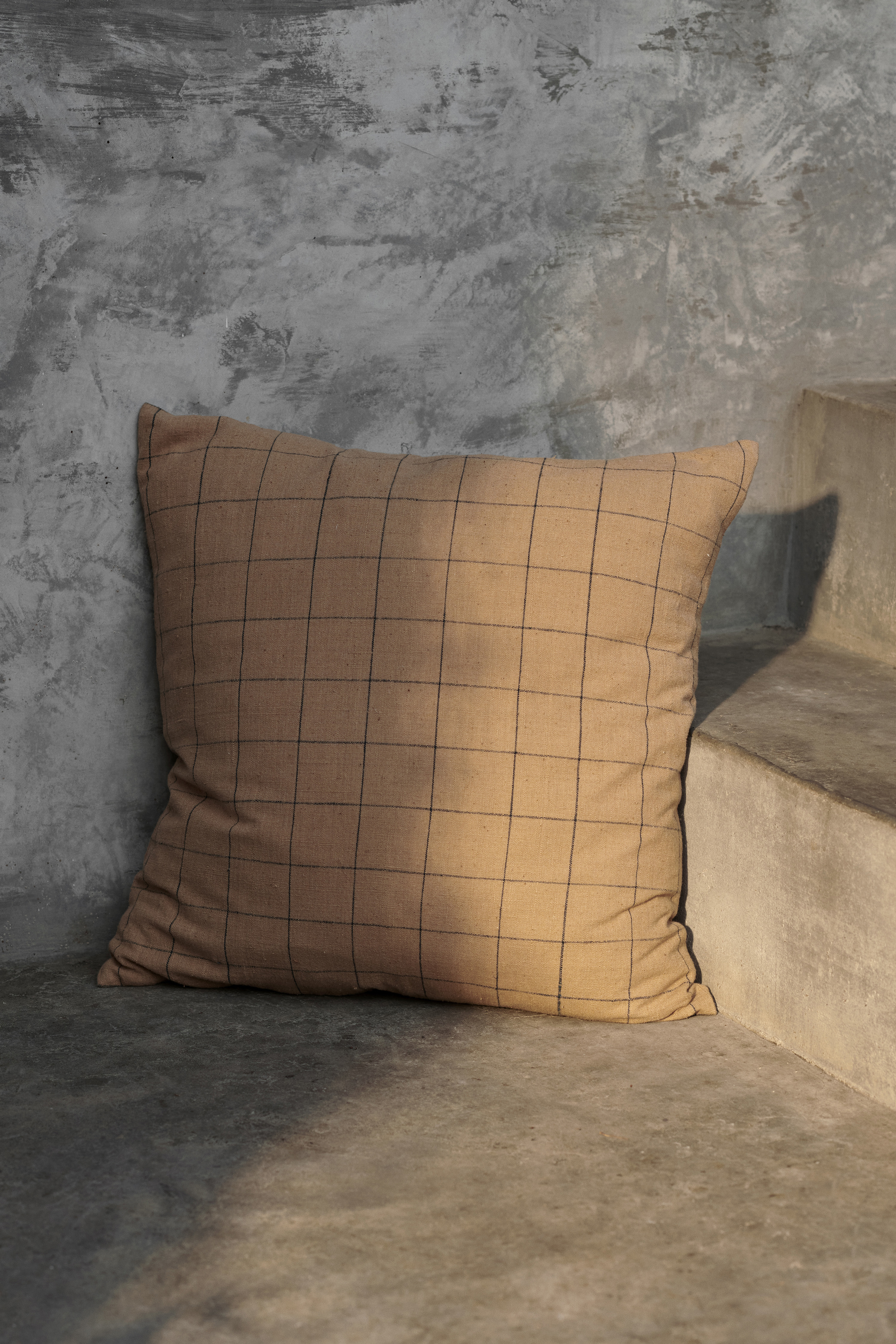 Brown Cotton Cushion