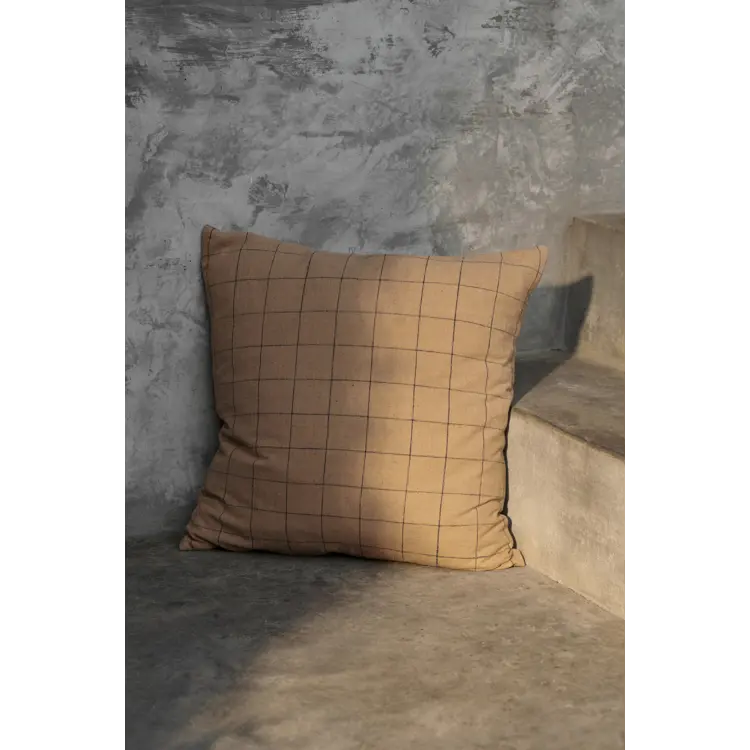 Brown Cotton Cushion