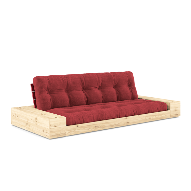 Base with 2 Sideboxes Poppy Red lacquered