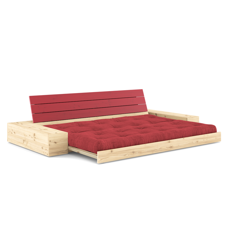 Base with 2 Sideboxes Poppy Red lacquered