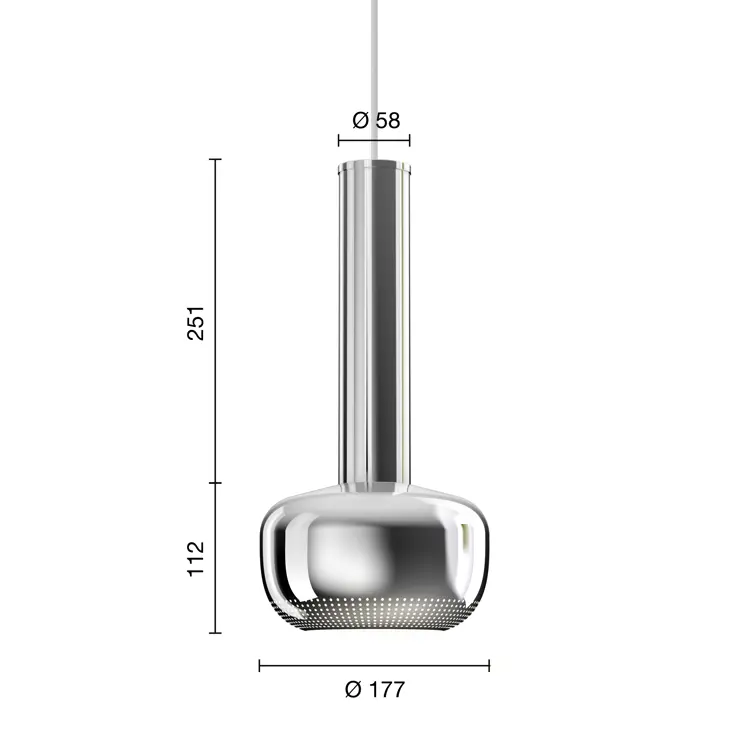 VL 56 Pendelleuchte High Lustre Chrome Plated