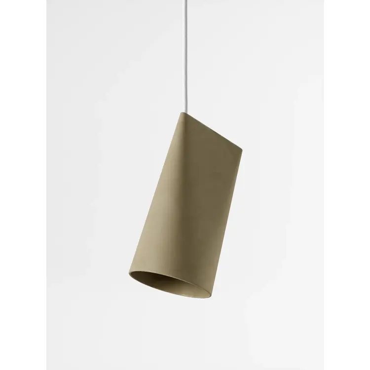 Ceramic Pendant, White, Wide