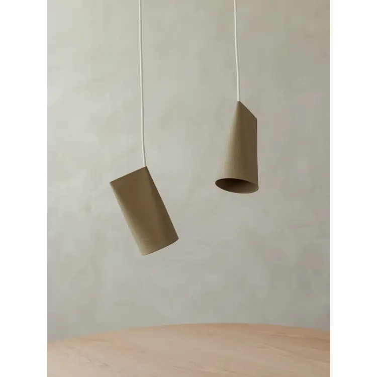 Ceramic Pendant, White, Wide