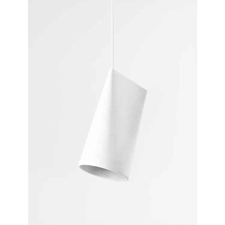 Ceramic Pendant, White, Wide