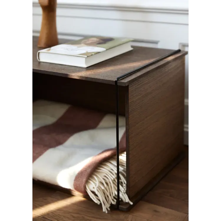 Storage box, Smoked Oak, Black (FSC MIX 100 %)