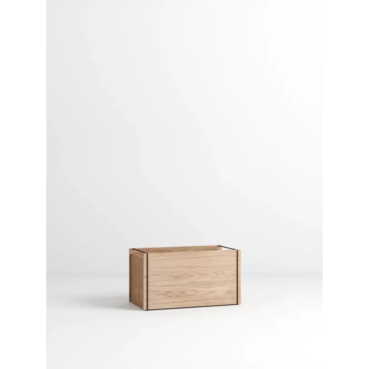 Storage box, Smoked Oak, Black (FSC MIX 100 %)