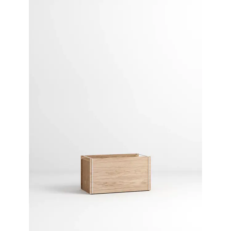Storage box, Smoked Oak, Black (FSC MIX 100 %)