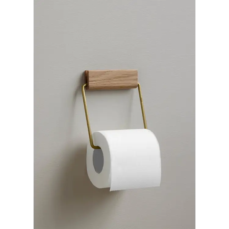 Toilet Roll Holder, Oak/Steel (FSC 100%)