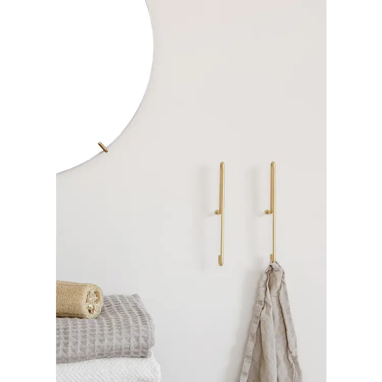 Wall Hook, Matt Gold, Small (x2)