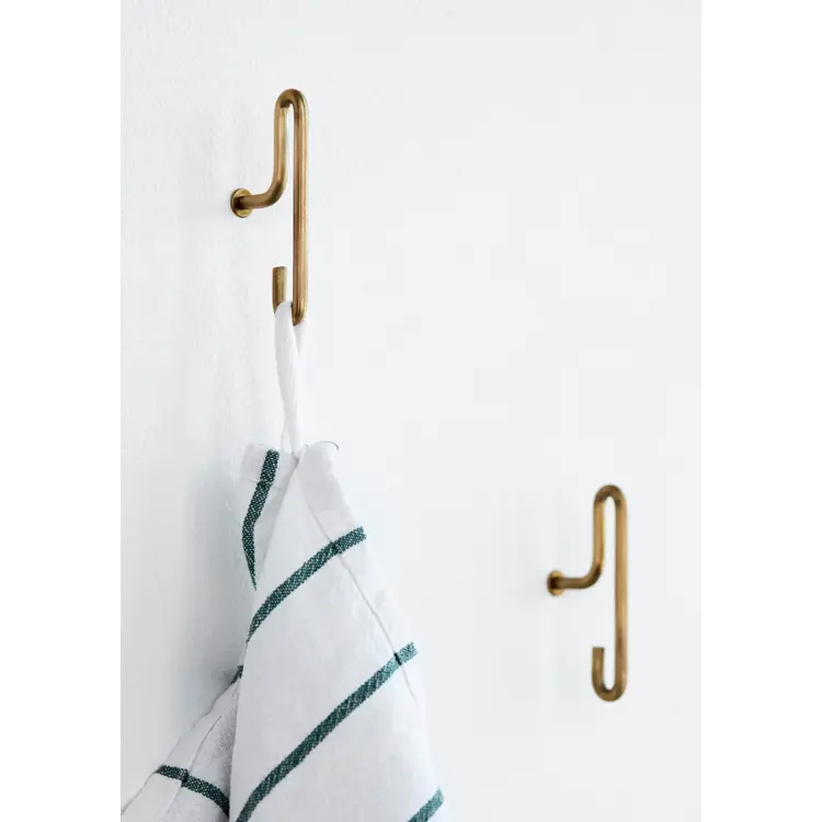 Wall Hook, Matt Gold, Small (x2)
