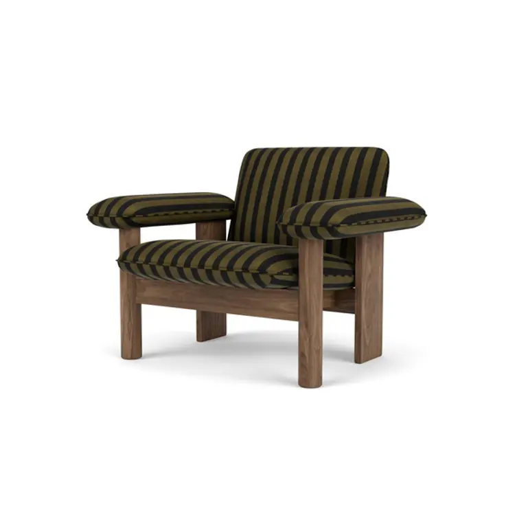 Brasilia Lounge Chair, Low Back, Solid Walnut Base