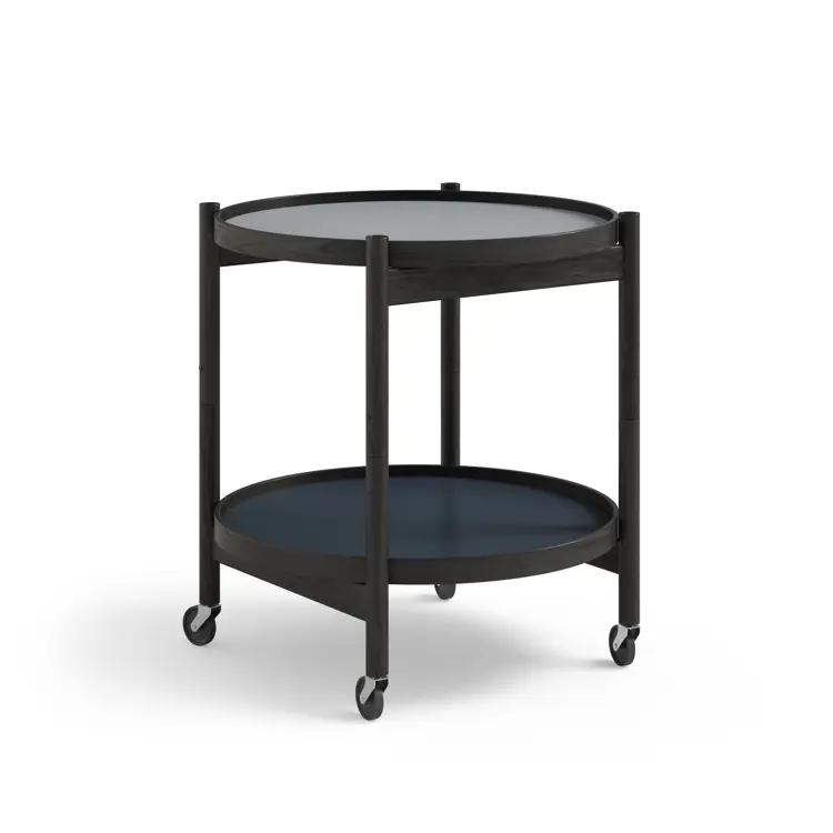 Bølling Tray Table Model 50, Walnut, Oil, Water / Blue, Dark Blue