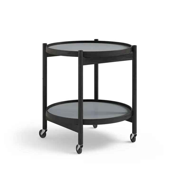 Bølling Tray Table Model 50, Walnut, Oil, Water / Blue, Dark Blue