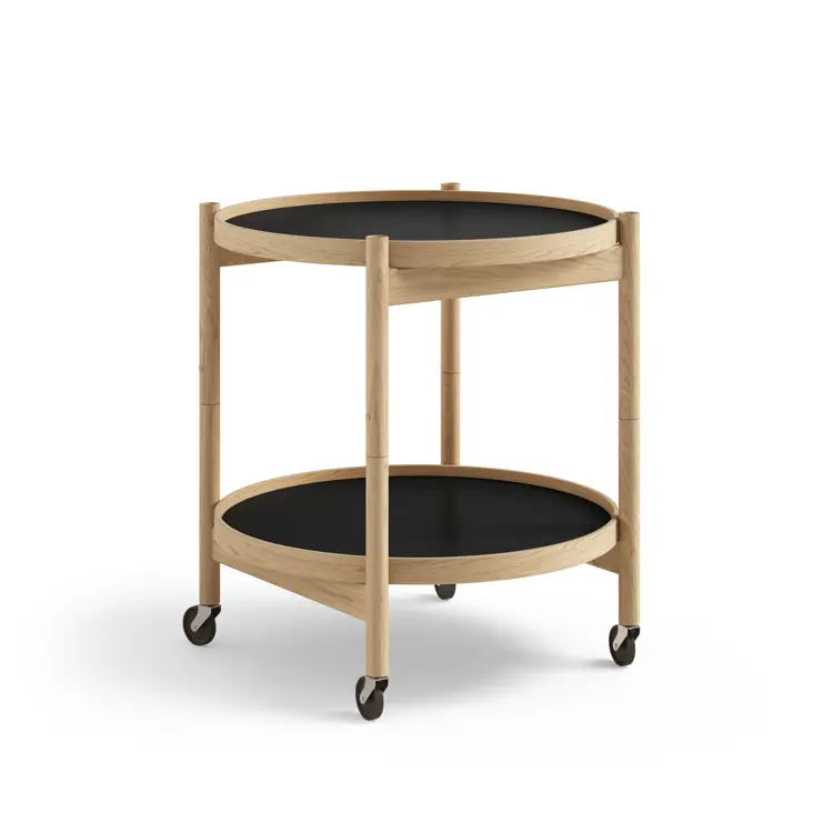 Bølling Tray Table Model 50, Walnut, Oil, Water / Blue, Dark Blue
