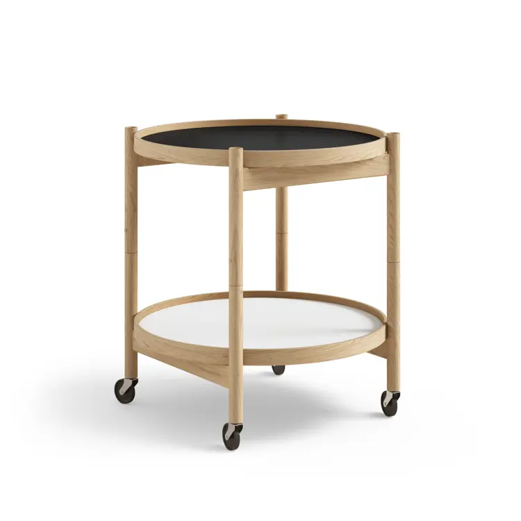 Bølling Tray Table Model 50, Walnut, Oil, Water / Blue, Dark Blue