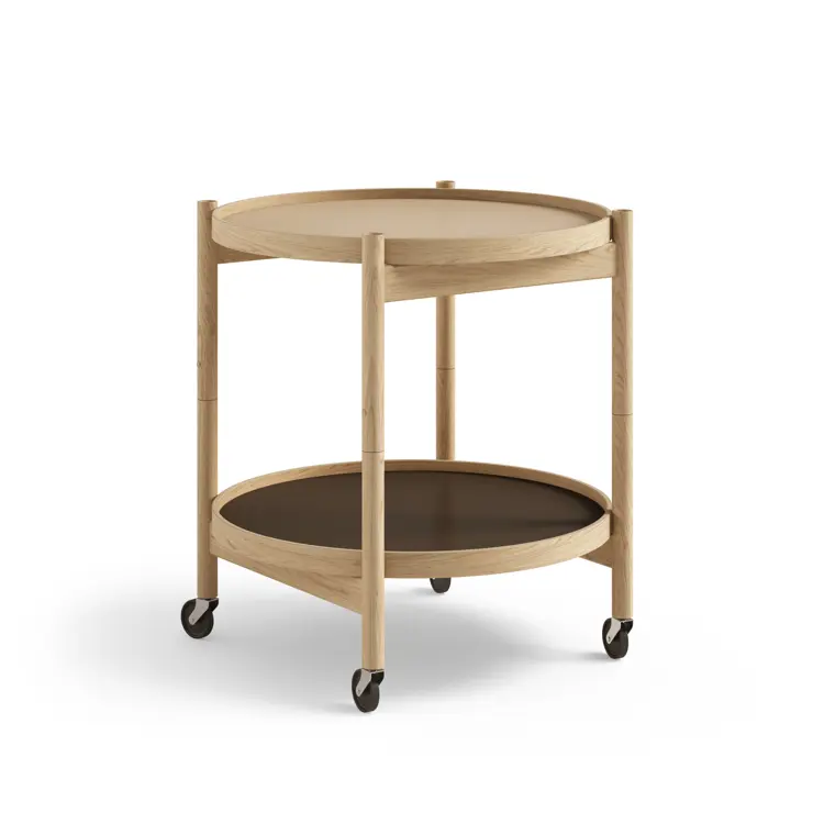Bølling Tray Table Model 50, Walnut, Oil, Water / Blue, Dark Blue