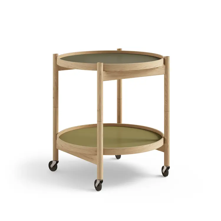 Bølling Tray Table Model 50, Walnut, Oil, Water / Blue, Dark Blue