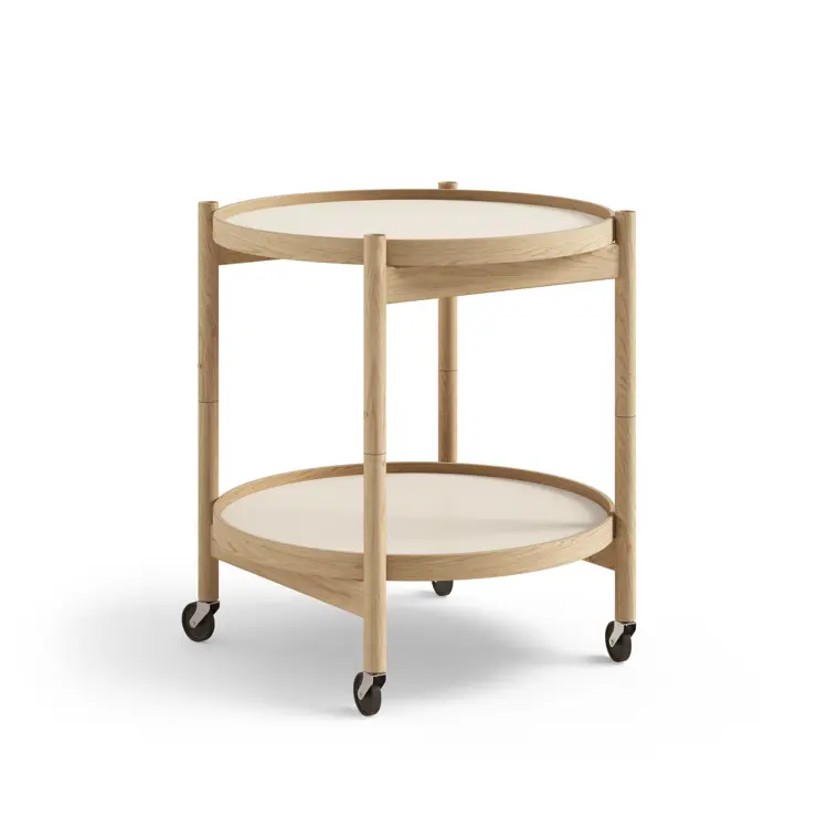 Bølling Tray Table Model 50, Walnut, Oil, Water / Blue, Dark Blue