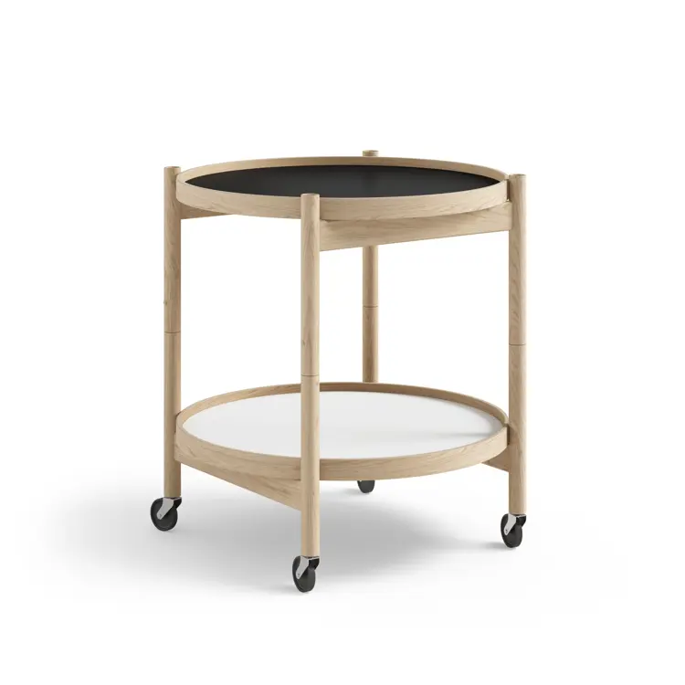 Bølling Tray Table Model 50, Walnut, Oil, Water / Blue, Dark Blue