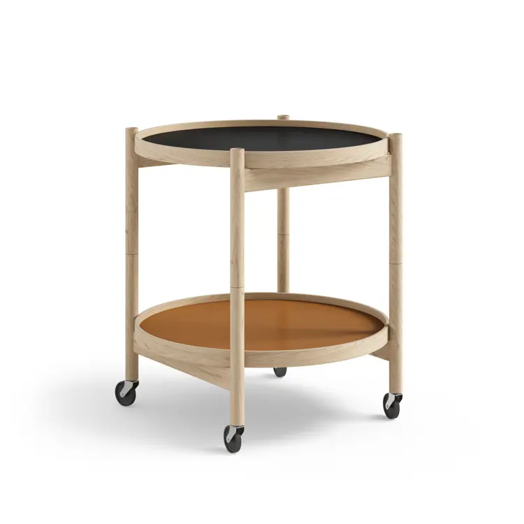 Bølling Tray Table Model 50, Walnut, Oil, Water / Blue, Dark Blue