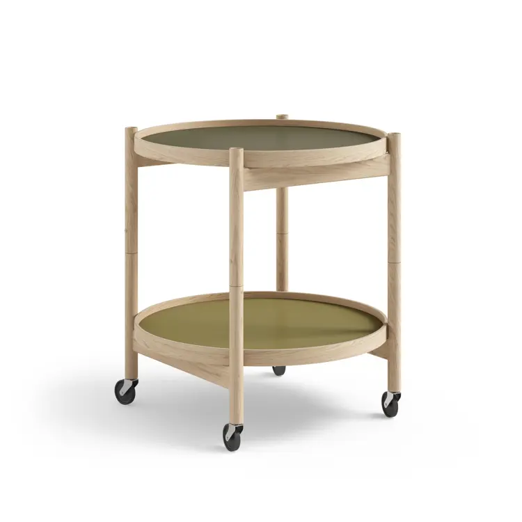 Bølling Tray Table Model 50, Walnut, Oil, Water / Blue, Dark Blue