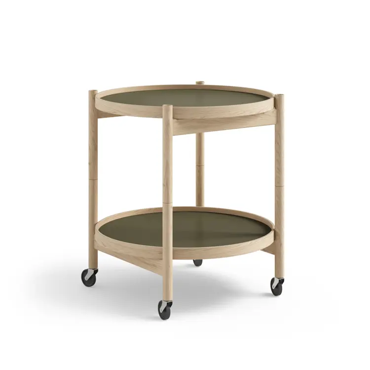 Bølling Tray Table Model 50, Walnut, Oil, Water / Blue, Dark Blue