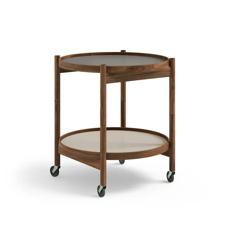 Bølling Tray Table Model 50, Walnut, Oil, Water / Blue, Dark Blue