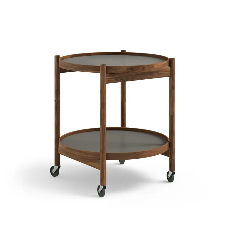 Bølling Tray Table Model 50, Walnut, Oil, Water / Blue, Dark Blue