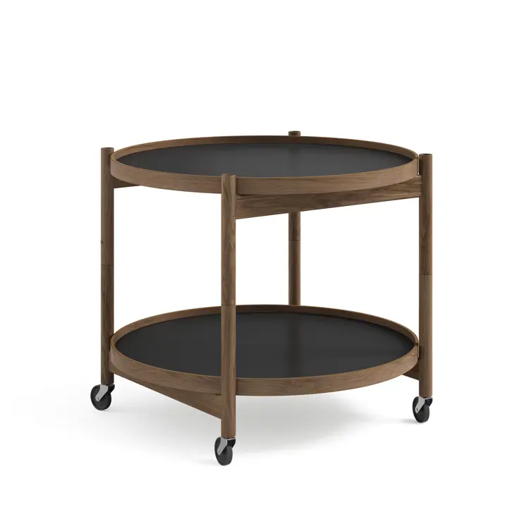 Bølling Tray Table Model 60, Walnut, Oil, Water / Blue, Dark Blue