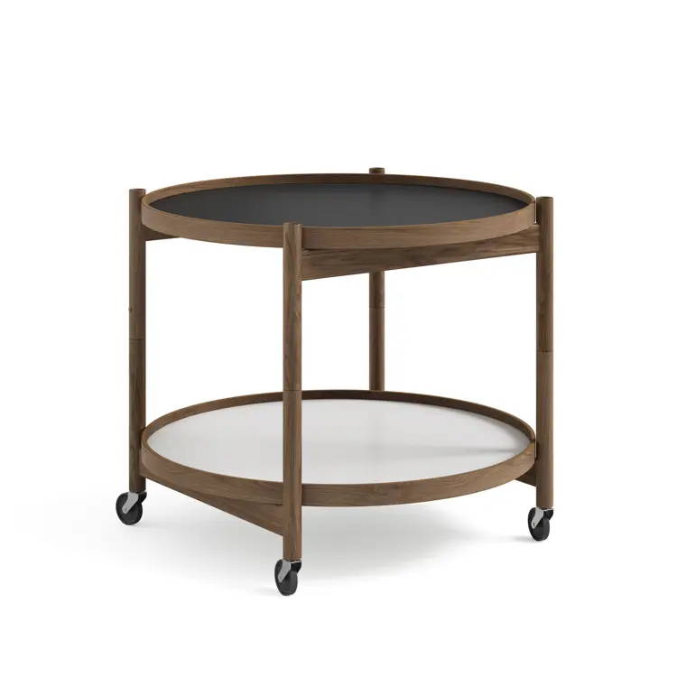 Bølling Tray Table Model 60, Walnut, Oil, Water / Blue, Dark Blue