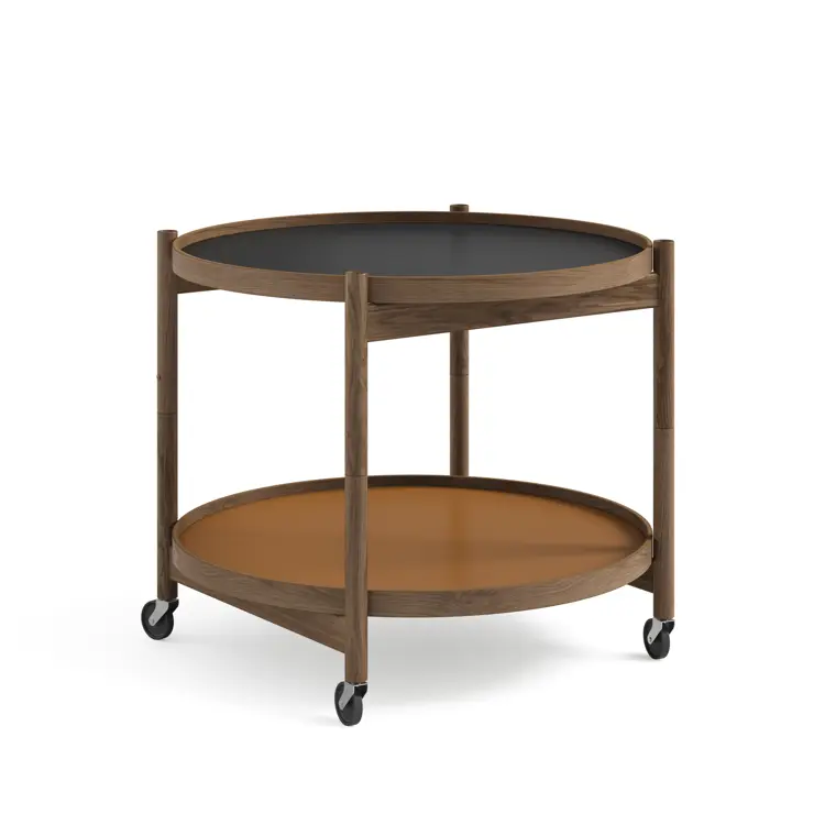 Bølling Tray Table Model 60, Walnut, Oil, Water / Blue, Dark Blue