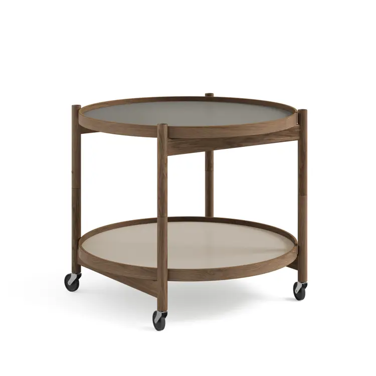 Bølling Tray Table Model 60, Walnut, Oil, Water / Blue, Dark Blue