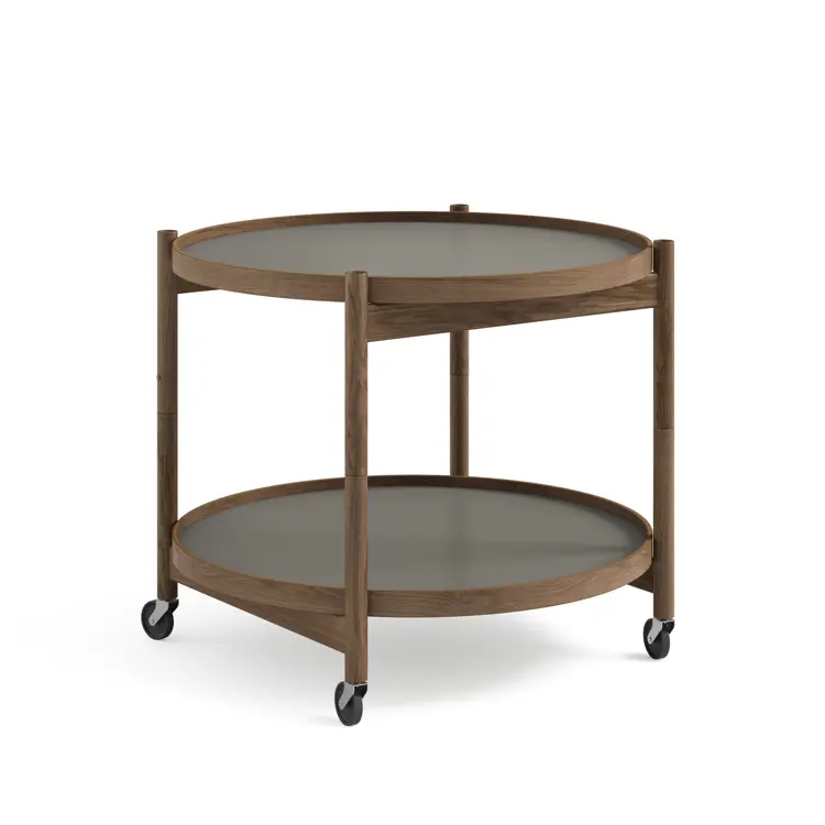 Bølling Tray Table Model 60, Walnut, Oil, Water / Blue, Dark Blue
