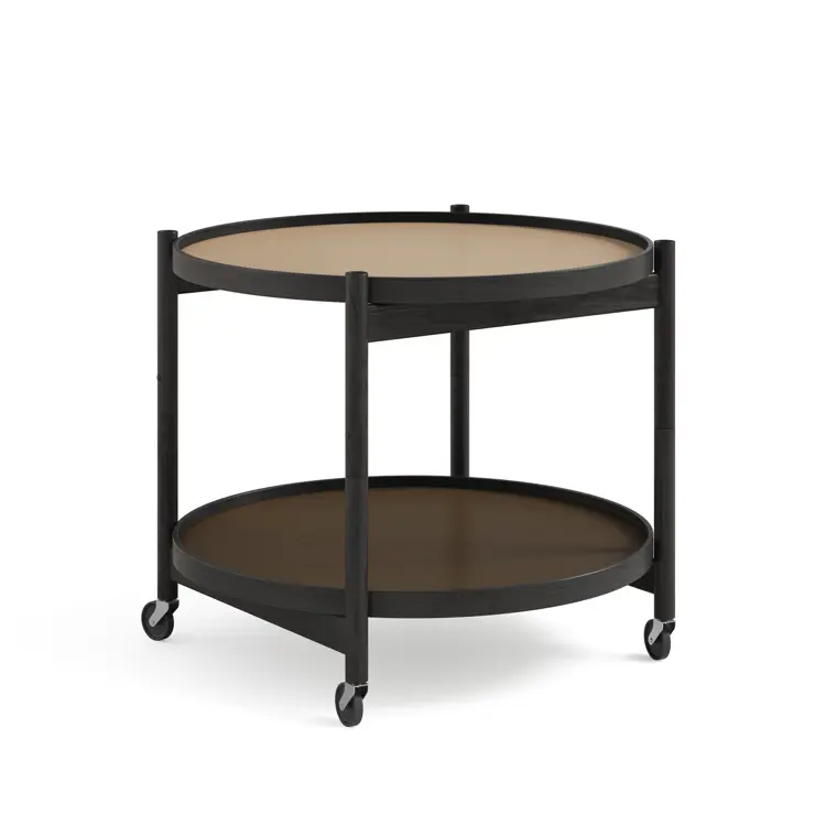 Bølling Tray Table Model 60, Walnut, Oil, Water / Blue, Dark Blue