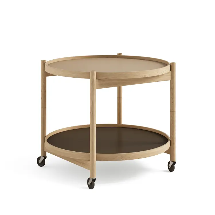 Bølling Tray Table Model 60, Walnut, Oil, Water / Blue, Dark Blue