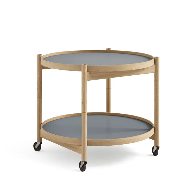 Bølling Tray Table Model 60, Walnut, Oil, Water / Blue, Dark Blue