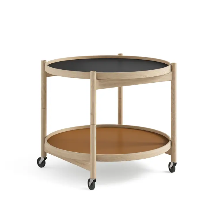 Bølling Tray Table Model 60, Walnut, Oil, Water / Blue, Dark Blue