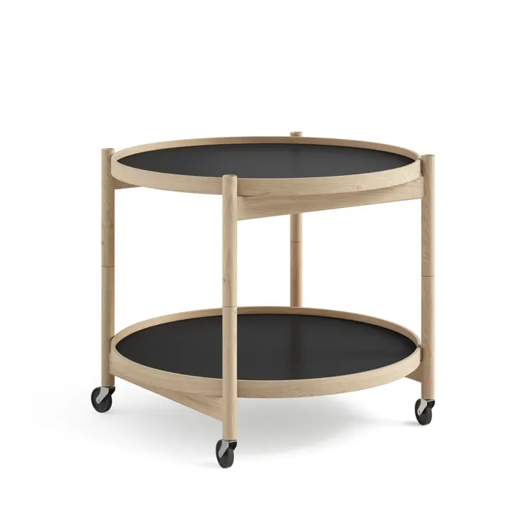 Bølling Tray Table Model 60, Walnut, Oil, Water / Blue, Dark Blue