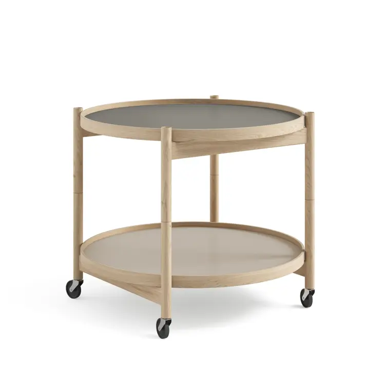 Bølling Tray Table Model 60, Walnut, Oil, Water / Blue, Dark Blue