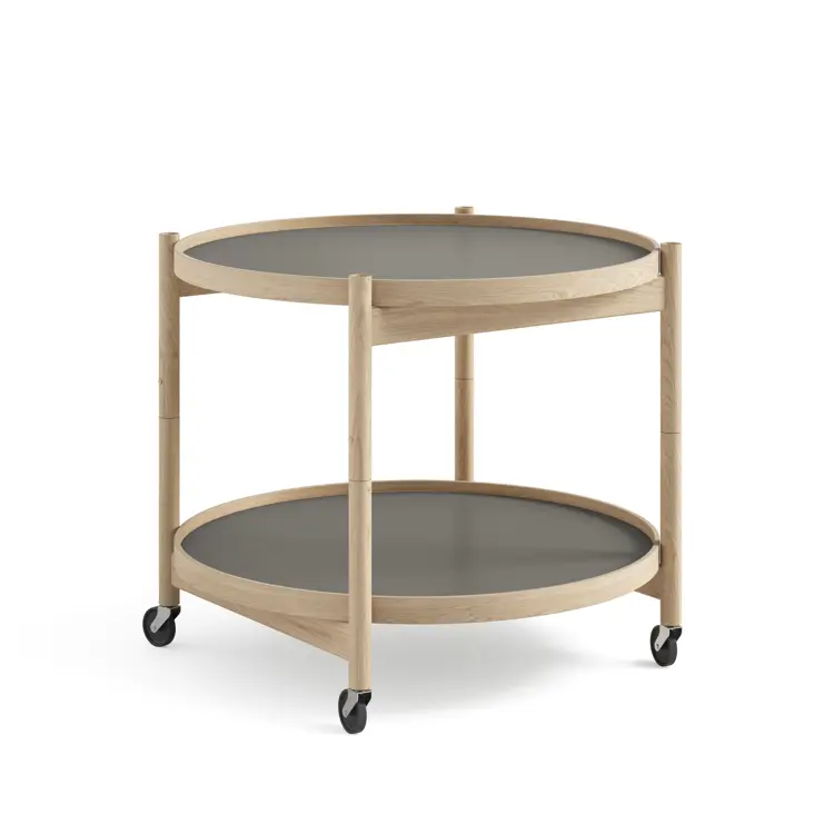 Bølling Tray Table Model 60, Walnut, Oil, Water / Blue, Dark Blue