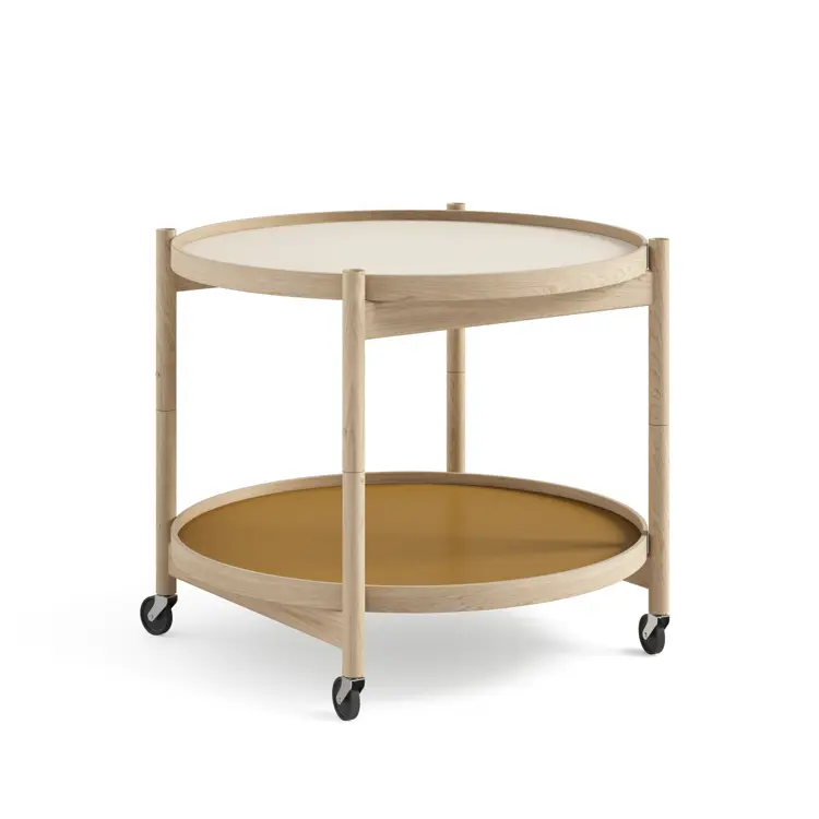 Bølling Tray Table Model 60, Walnut, Oil, Water / Blue, Dark Blue