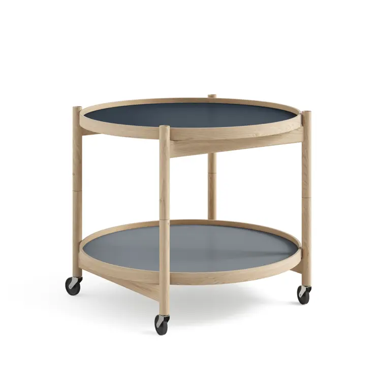 Bølling Tray Table Model 60, Walnut, Oil, Water / Blue, Dark Blue