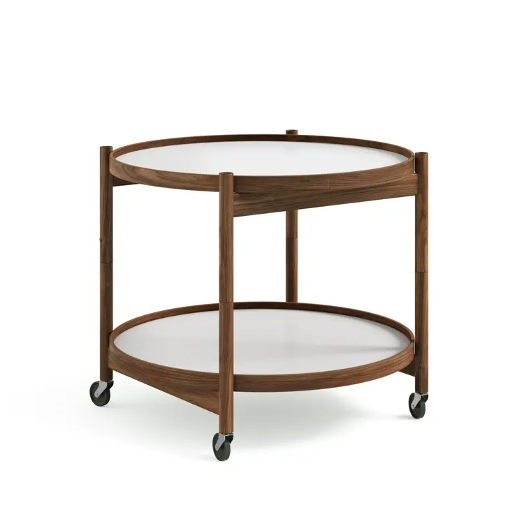 Bølling Tray Table Model 60, Walnut, Oil, Water / Blue, Dark Blue