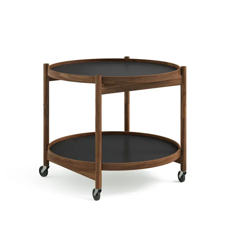 Bølling Tray Table Model 60, Walnut, Oil, Water / Blue, Dark Blue