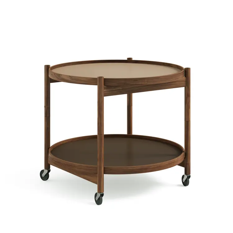 Bølling Tray Table Model 60, Walnut, Oil, Water / Blue, Dark Blue