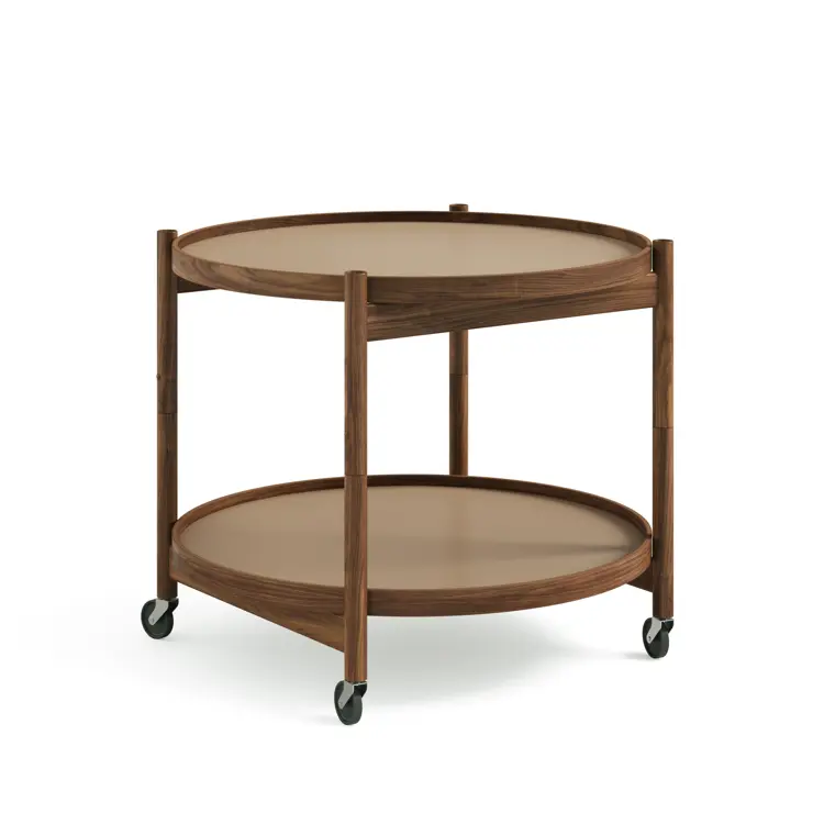 Bølling Tray Table Model 60, Walnut, Oil, Water / Blue, Dark Blue