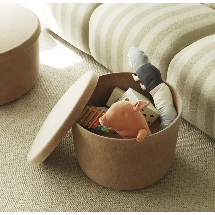 Hide Storage Pouf Large