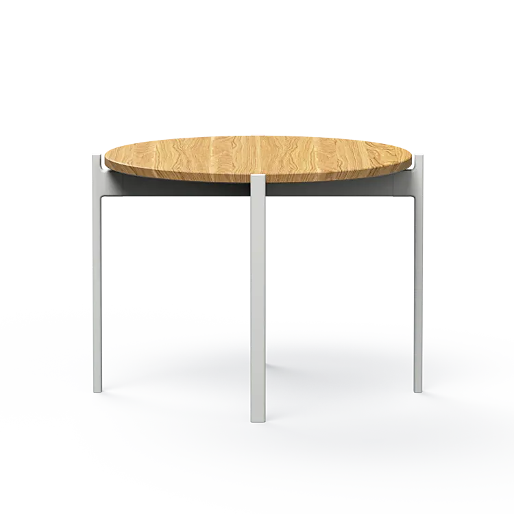 Ashler Couchtisch mit Holzplatte, Ø60