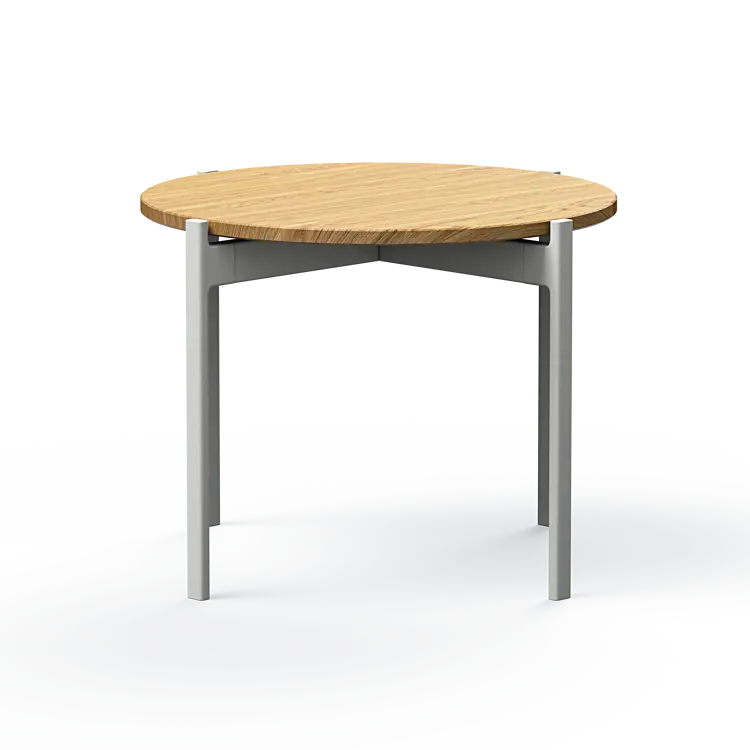 Ashler Couchtisch mit Holzplatte, Ø60