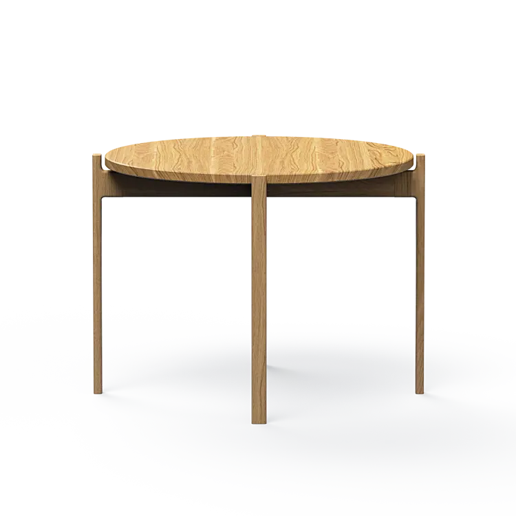 Ashler Couchtisch mit Holzplatte, Ø60